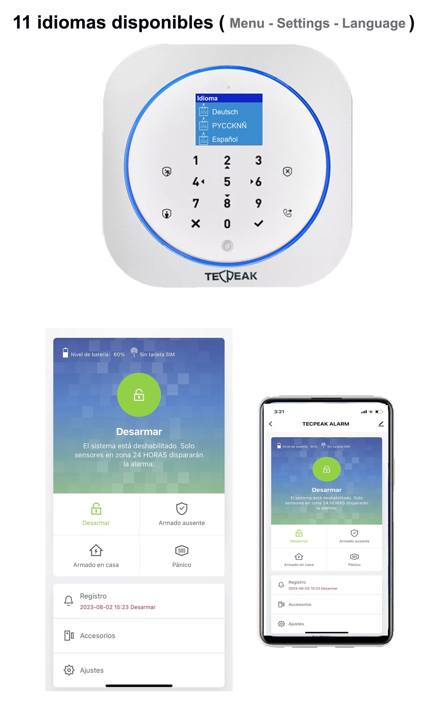 A1 - WiFi / GSM Sistema di Sicurezza (Bianco)