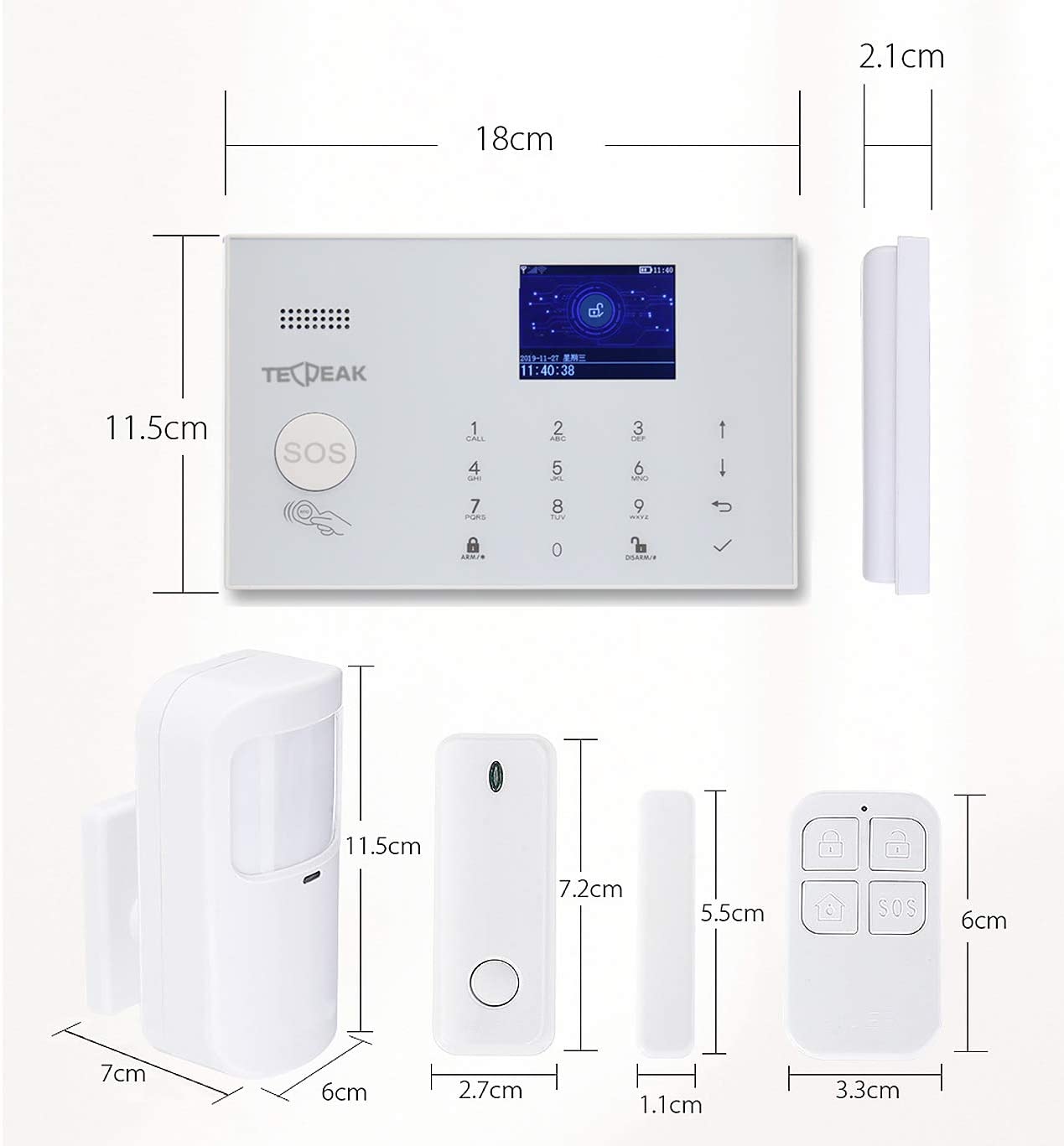 A2 - WiFi / GSM Sistema de Alarma (Blanco)